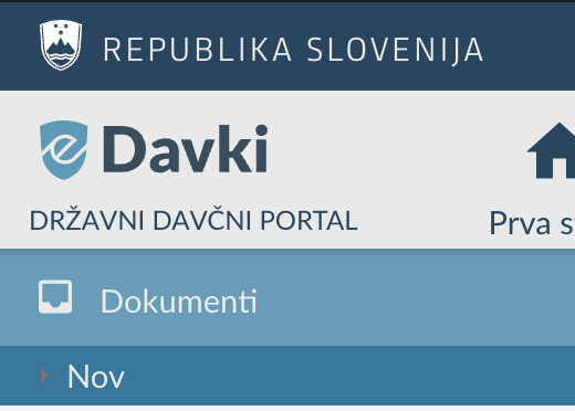 eDavki > Dokumenti > Nov
